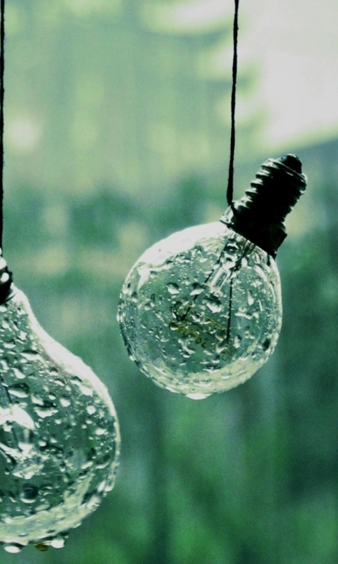 Light Bulbs And Water Drops wallpaper 480x800