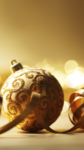 Sfondi Golden Christmas Decorations 360x640