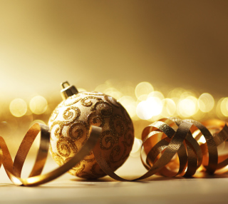 Golden Christmas Decorations sfondi gratuiti per 1024x1024