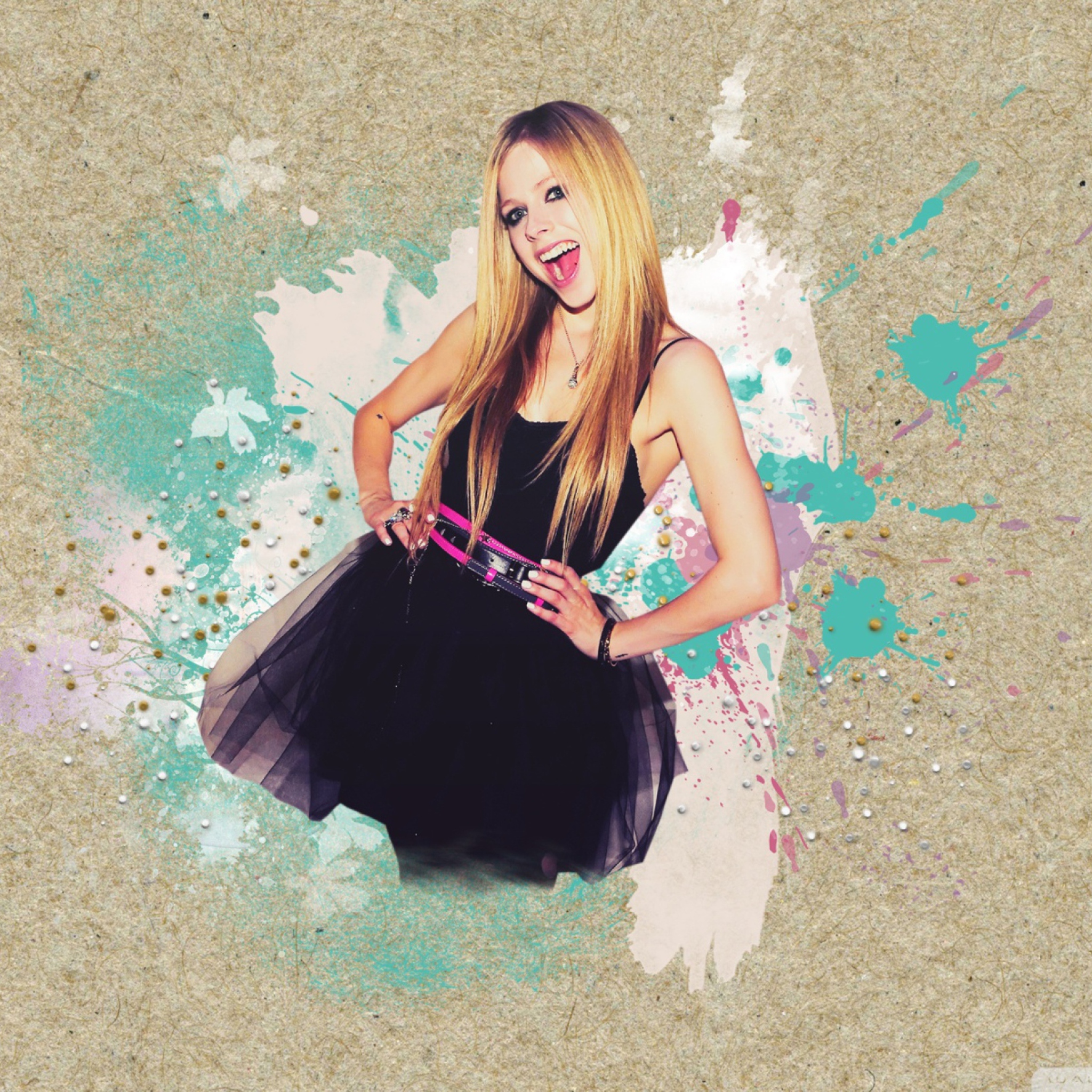 Screenshot №1 pro téma Avril Lavigne In Black Dress 2048x2048