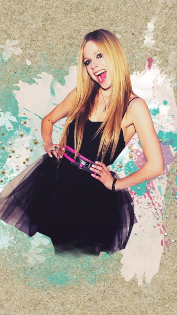 Sfondi Avril Lavigne In Black Dress 360x640