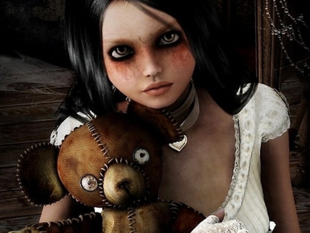 Girl With Teddy Bear screenshot #1 1024x768