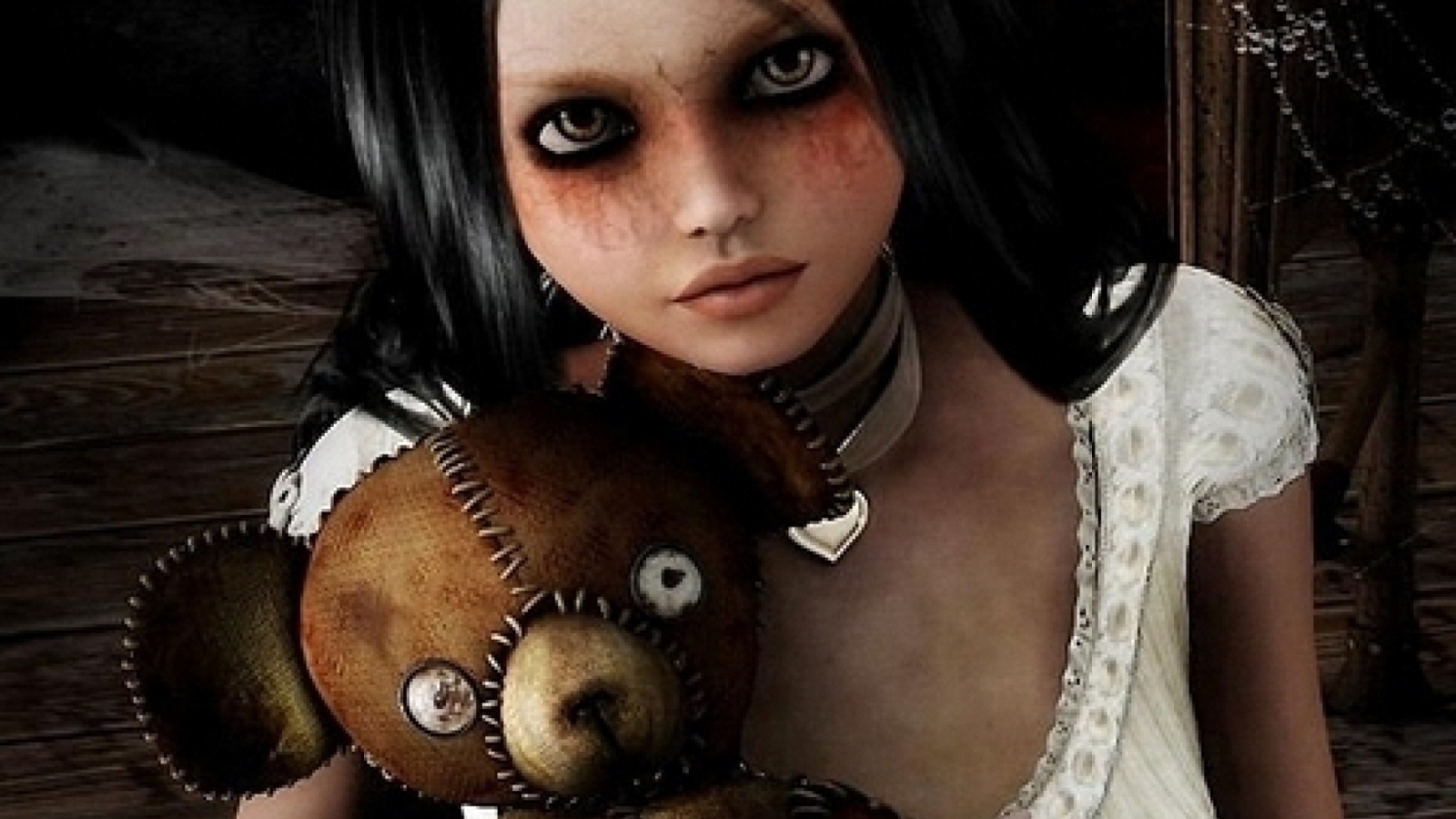 Girl With Teddy Bear screenshot #1 1600x900