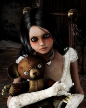 Das Girl With Teddy Bear Wallpaper 176x220