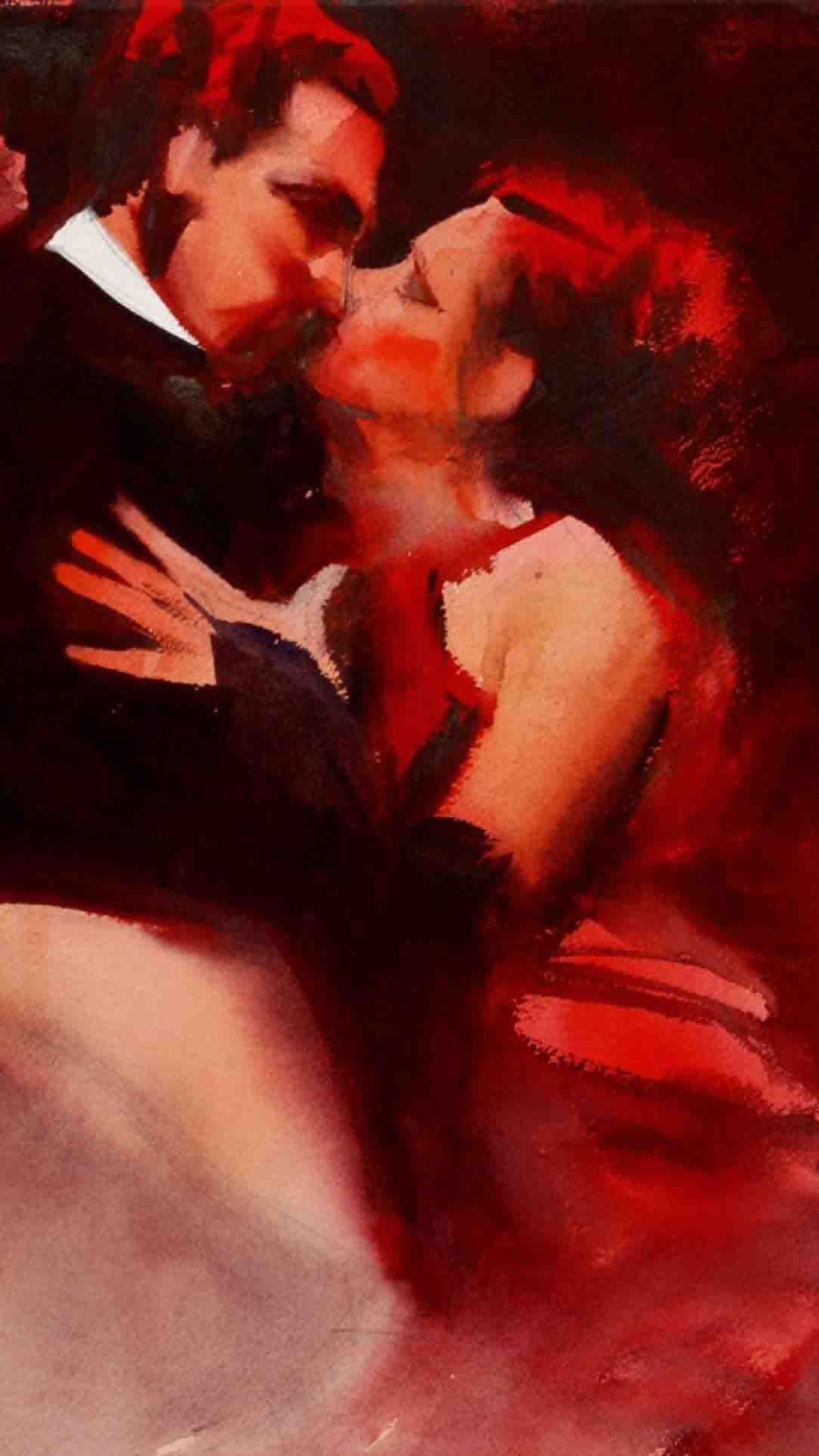 Sfondi Kiss Of Love Watercolor Painting 1080x1920