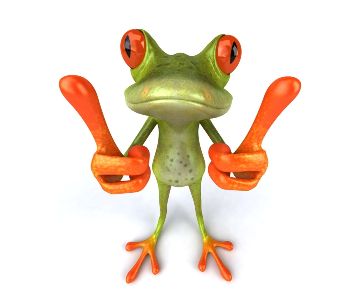 Обои 3D Frog Thumbs Up 1200x1024
