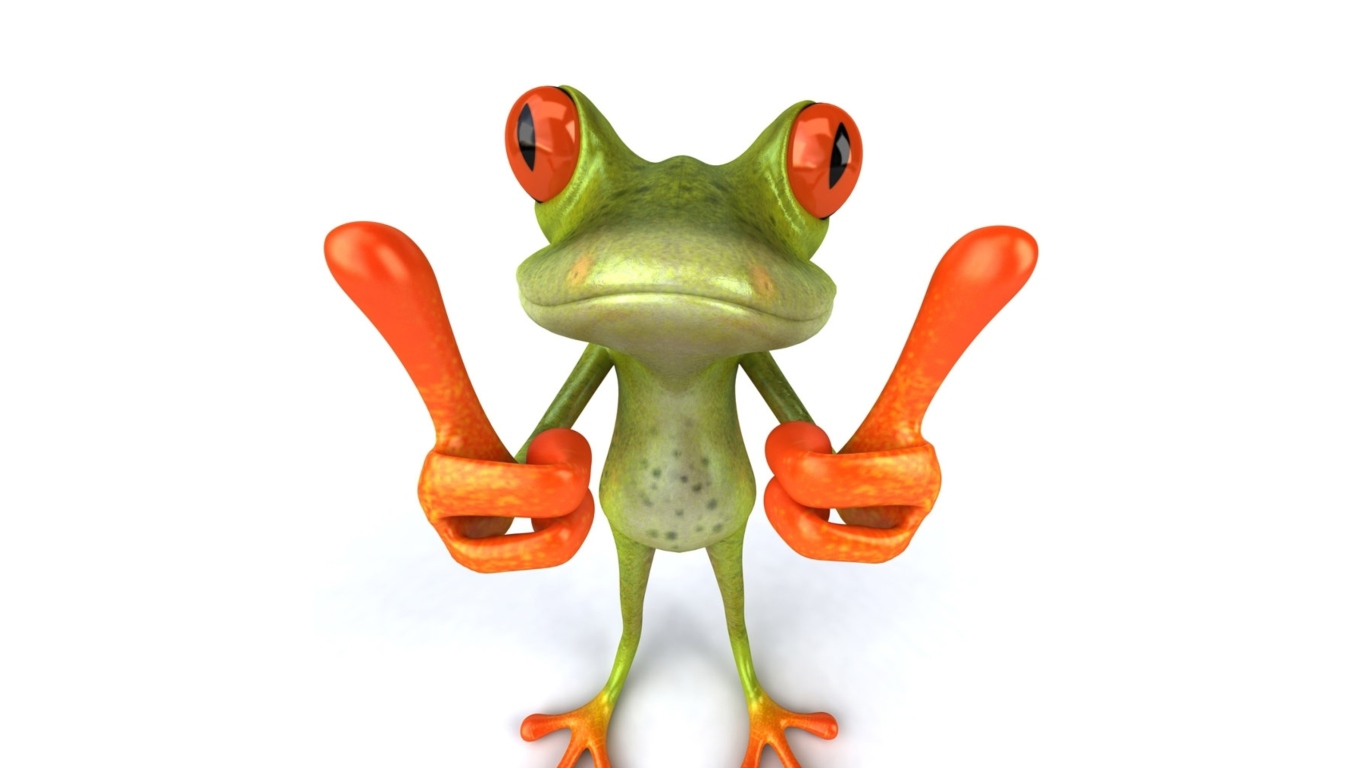 Sfondi 3D Frog Thumbs Up 1366x768