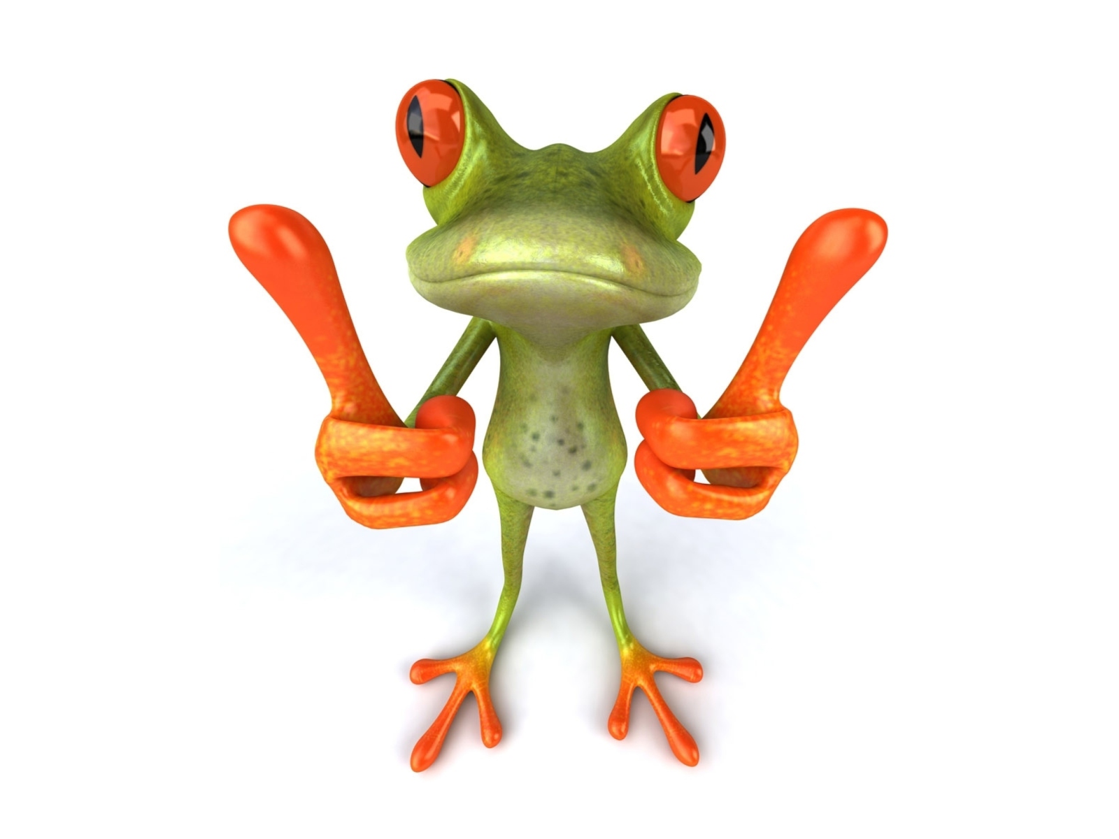 Das 3D Frog Thumbs Up Wallpaper 1600x1200