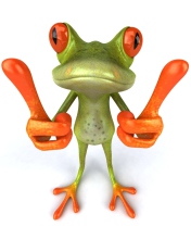 3D Frog Thumbs Up wallpaper 176x220