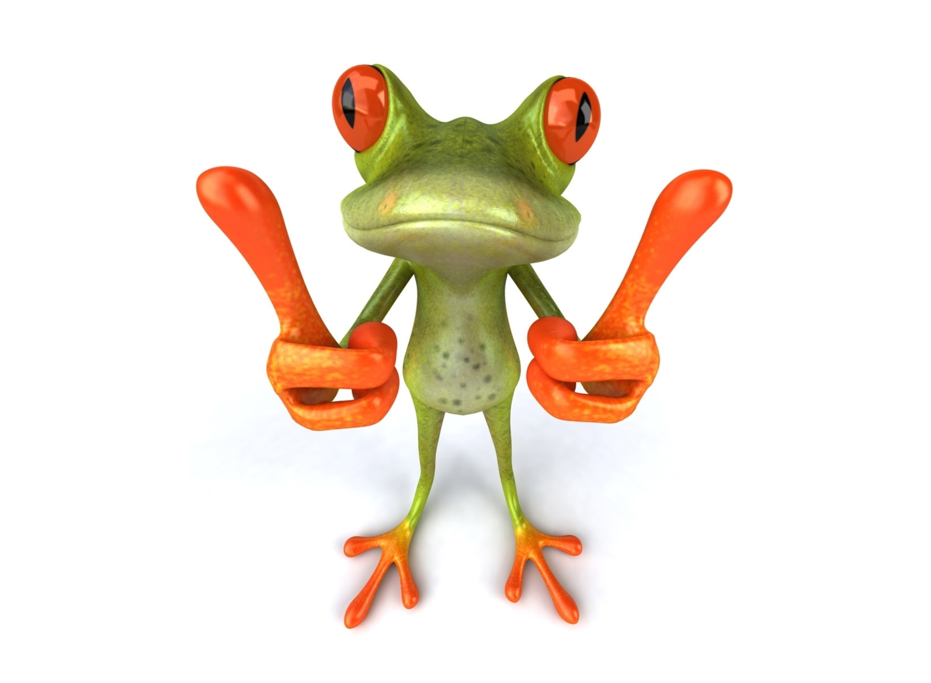 3D Frog Thumbs Up wallpaper 1920x1408