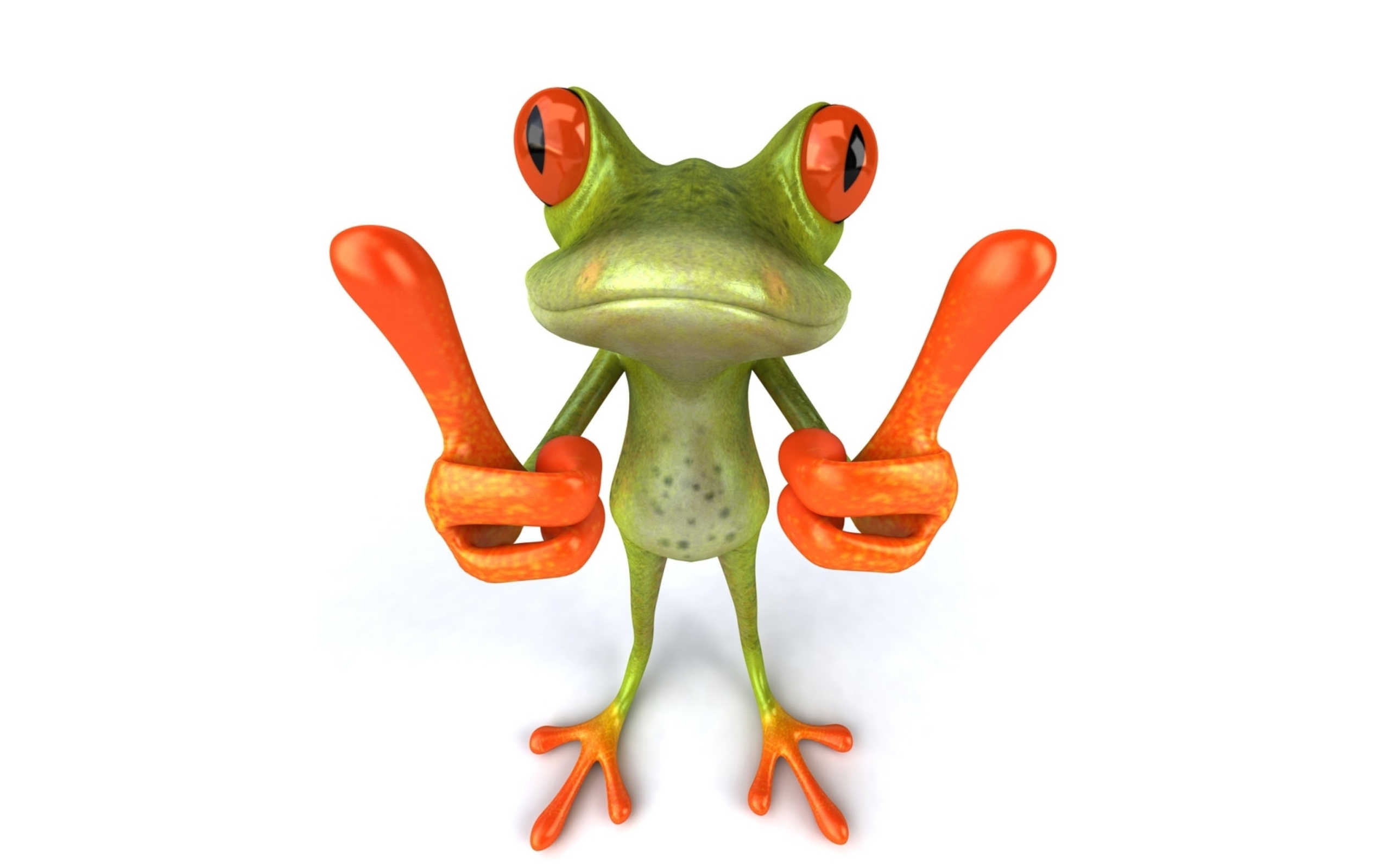 Das 3D Frog Thumbs Up Wallpaper 2560x1600