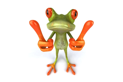 Das 3D Frog Thumbs Up Wallpaper 480x320
