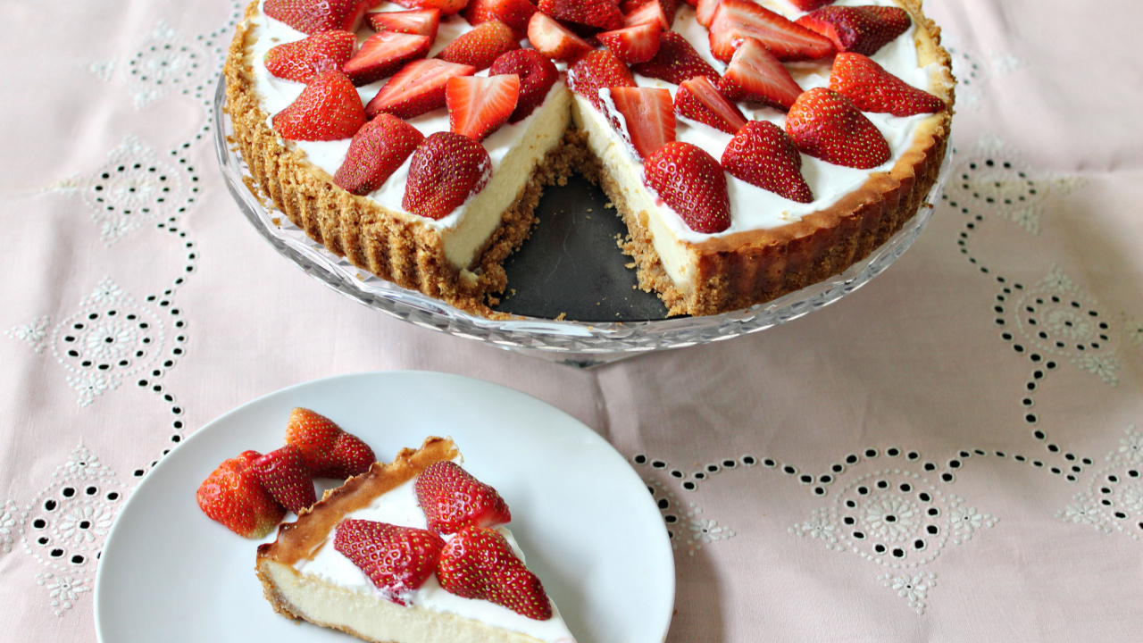 Das Strawberry Cheesecake Wallpaper 1280x720