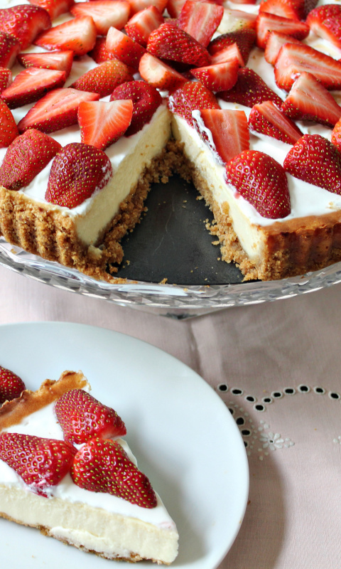 Das Strawberry Cheesecake Wallpaper 480x800