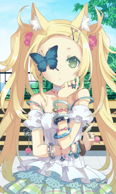 Sfondi Blonde Anime Girl And Butterfly 240x400