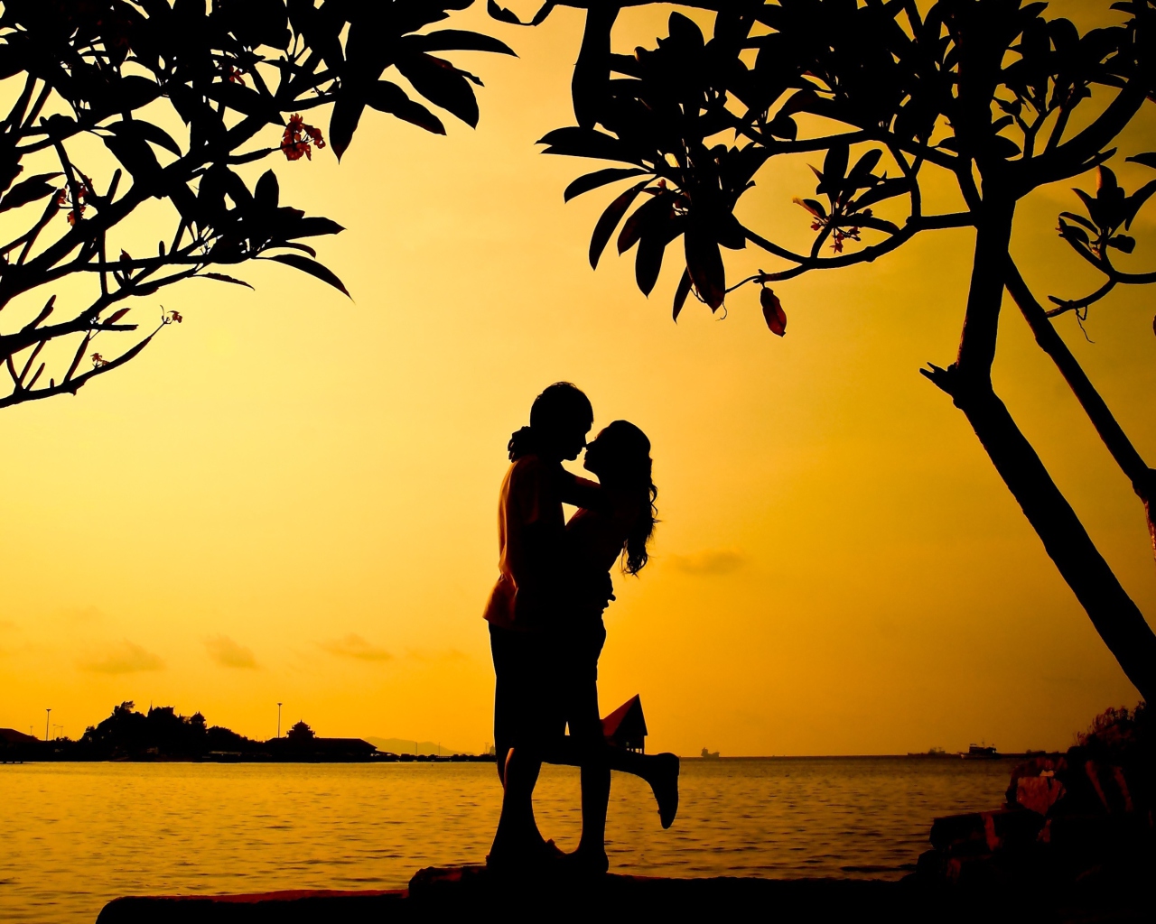 Das Sunset Romance Wallpaper 1280x1024