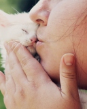 Girl Kissing Kitten screenshot #1 128x160