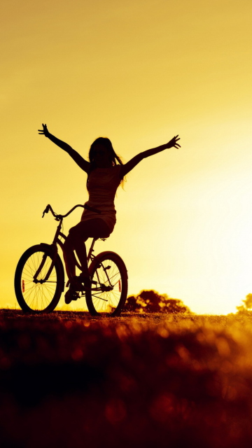 Screenshot №1 pro téma Bicycle Ride At Golden Sunset 360x640