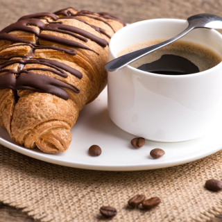 Breakfast with Croissant Background for 2048x2048