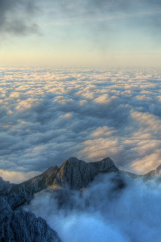 Fog above Andes wallpaper 320x480