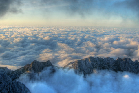 Fog above Andes wallpaper 480x320