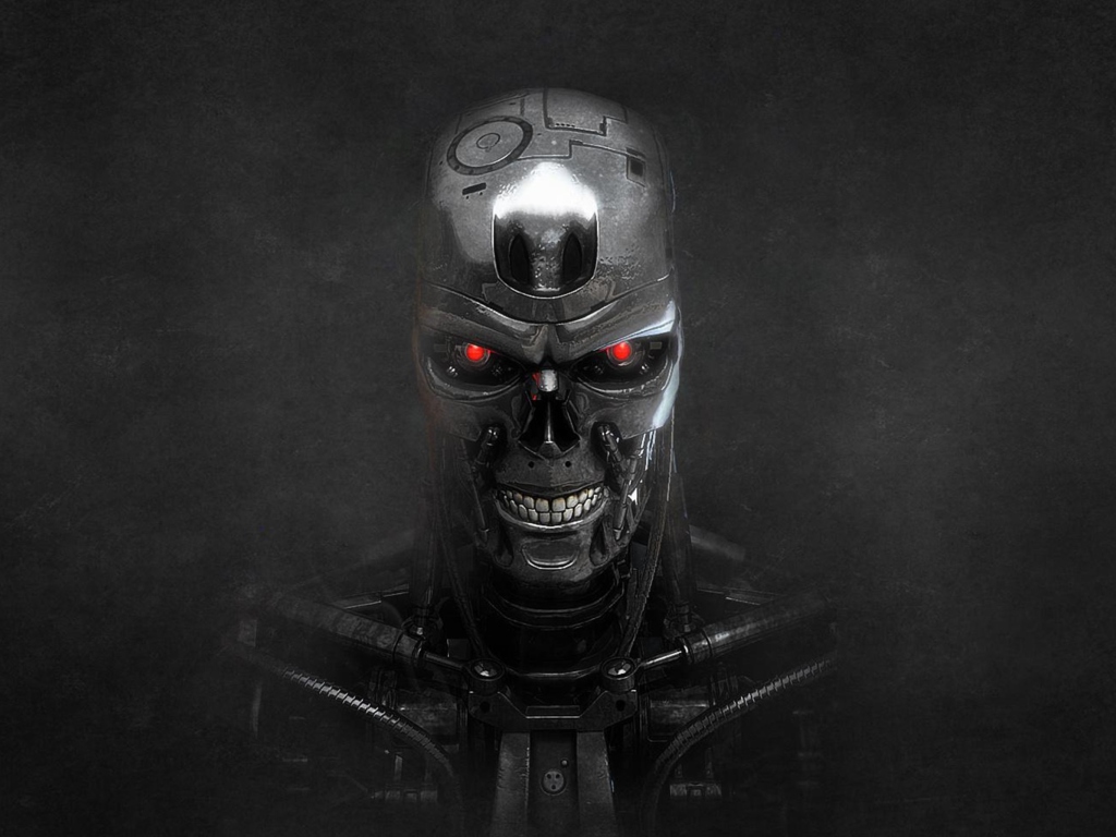 Обои Terminator Skeleton 1024x768