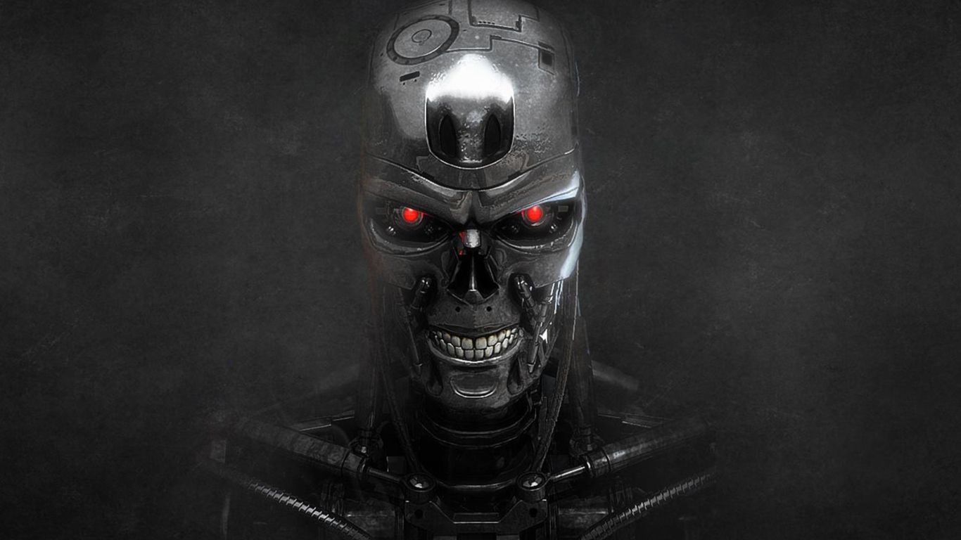 Обои Terminator Skeleton 1366x768