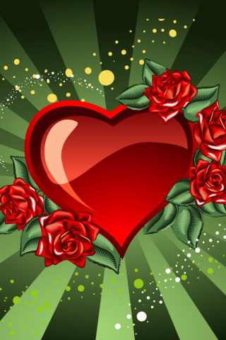 Das Saint Valentine's Day Heart Wallpaper 320x480
