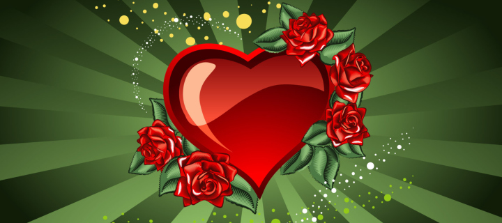 Обои Saint Valentine's Day Heart 720x320