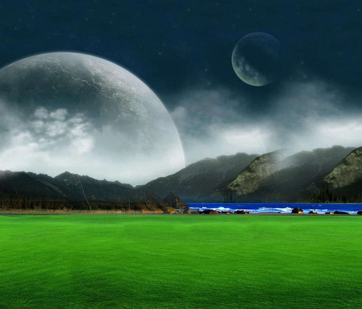 Das Moon Landscape Wallpaper 1200x1024