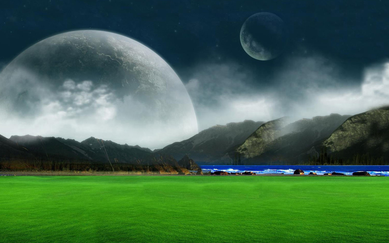 Moon Landscape wallpaper 1280x800