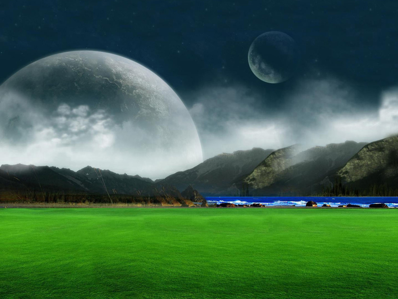 Das Moon Landscape Wallpaper 1280x960