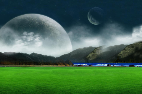 Moon Landscape wallpaper 480x320