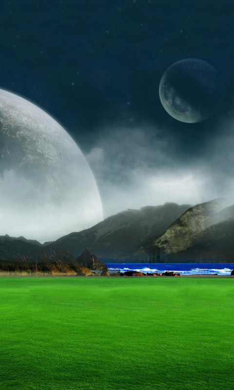 Fondo de pantalla Moon Landscape 480x800