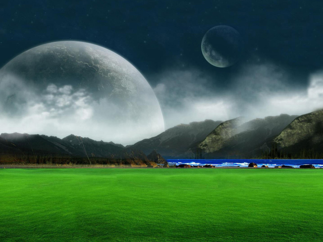 Das Moon Landscape Wallpaper 640x480