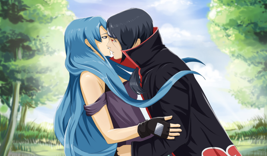 Sfondi Uchiha Itachi and Akatsuki Kiss 1024x600