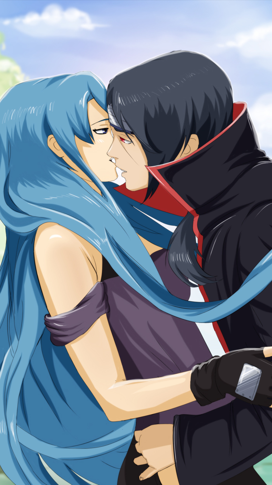 Uchiha Itachi and Akatsuki Kiss screenshot #1 1080x1920