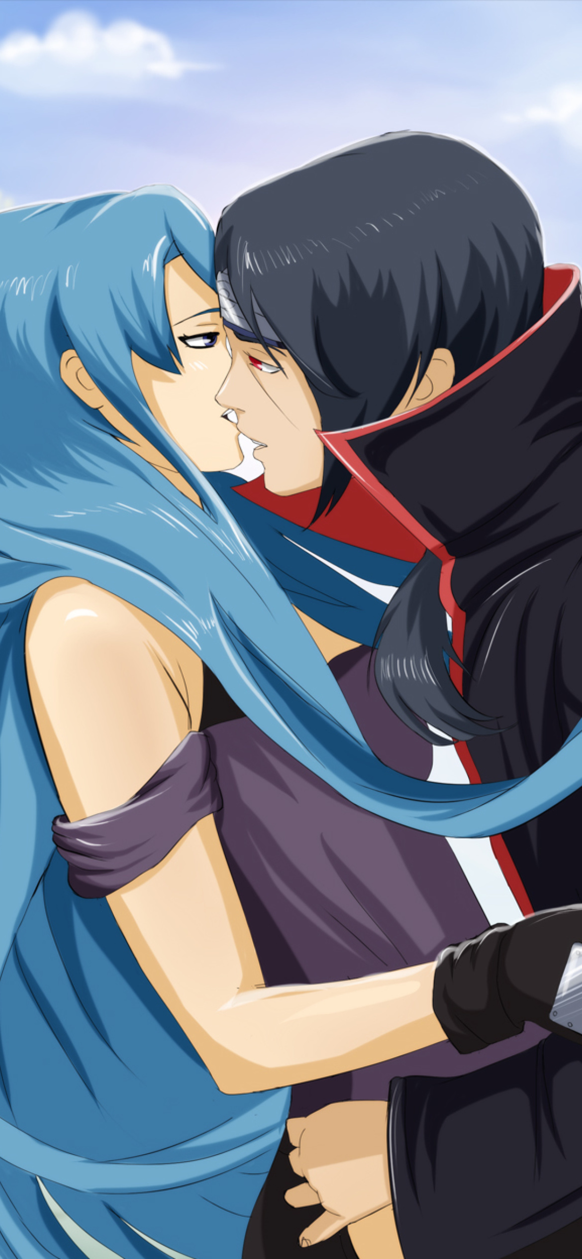 Screenshot №1 pro téma Uchiha Itachi and Akatsuki Kiss 1170x2532