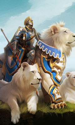 Sfondi Knight with Lions 240x400