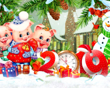 Fondo de pantalla 2019 Pig New Year Chinese Horoscope 220x176