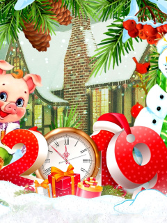 Screenshot №1 pro téma 2019 Pig New Year Chinese Horoscope 240x320