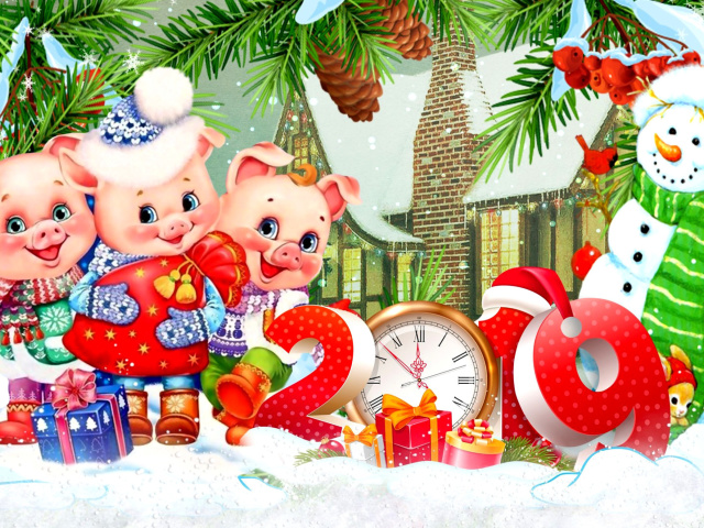 Sfondi 2019 Pig New Year Chinese Horoscope 640x480