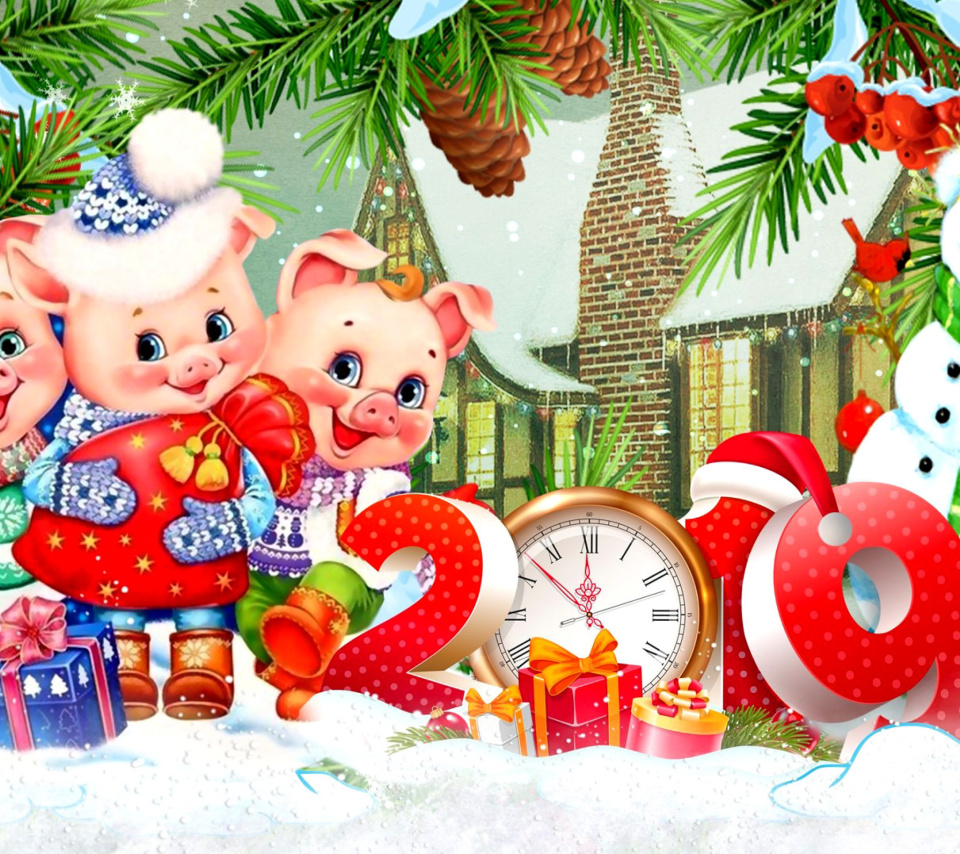 2019 Pig New Year Chinese Horoscope wallpaper 960x854