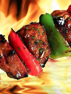 Das Grill Kebab Wallpaper 240x320