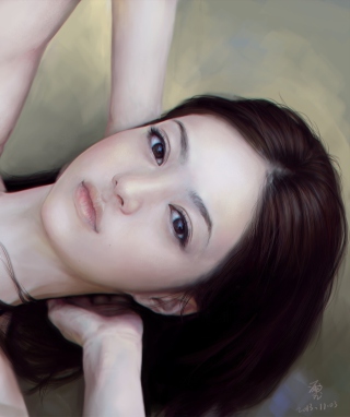 Kostenloses Girl's Face Realistic Painting Wallpaper für Samsung Dash