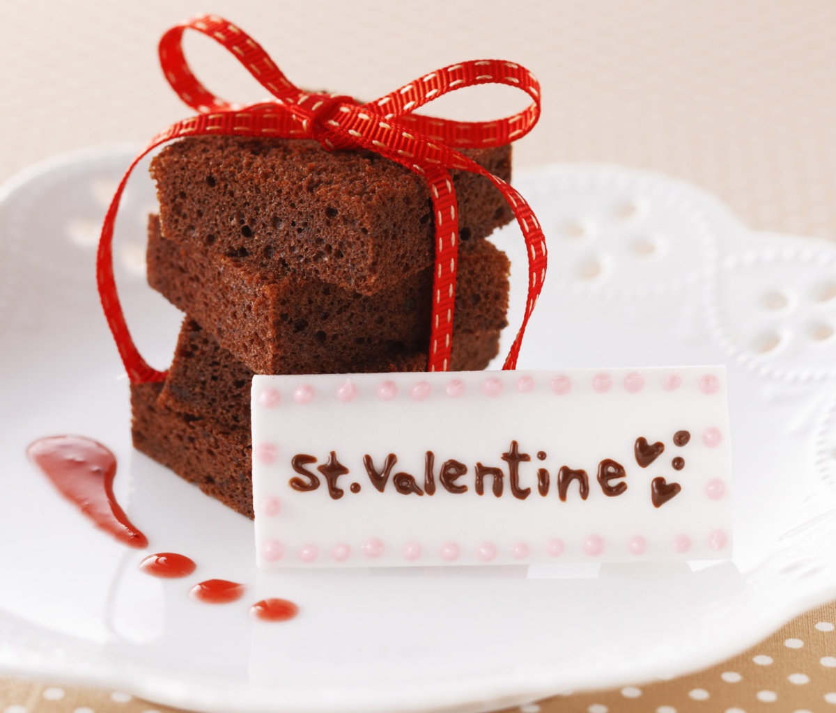 Screenshot №1 pro téma St Valentine Cake 1200x1024