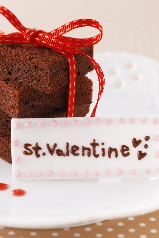 Fondo de pantalla St Valentine Cake 640x960