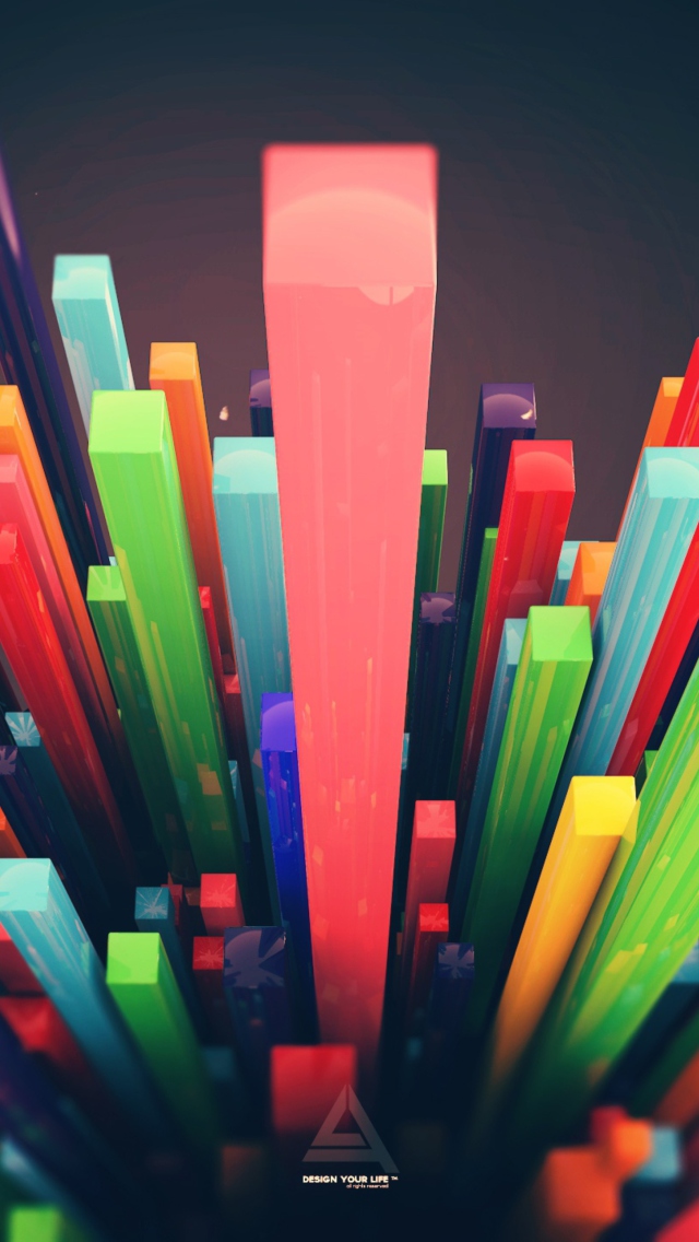 Das 3D Bars Wallpaper 640x1136