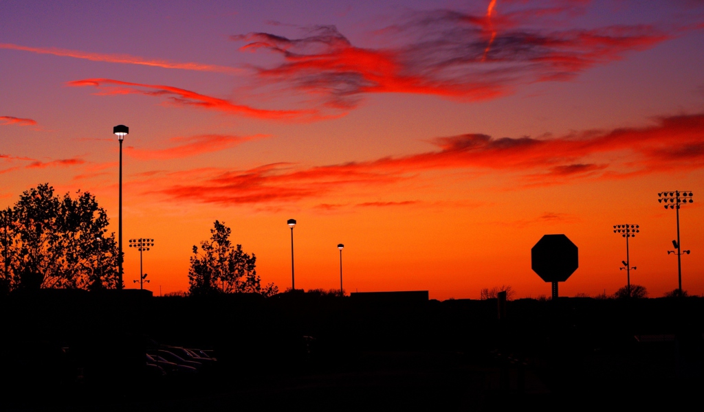 Orange Sunset wallpaper 1024x600