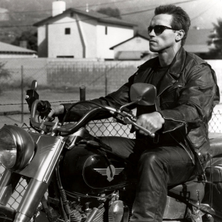 Kostenloses Terminator 2 Arnold Schwarzenegger Wallpaper für iPad Air